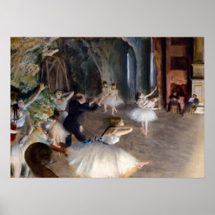 Edgar Degas - Die Probe des Balletts auf der Bühne Poster