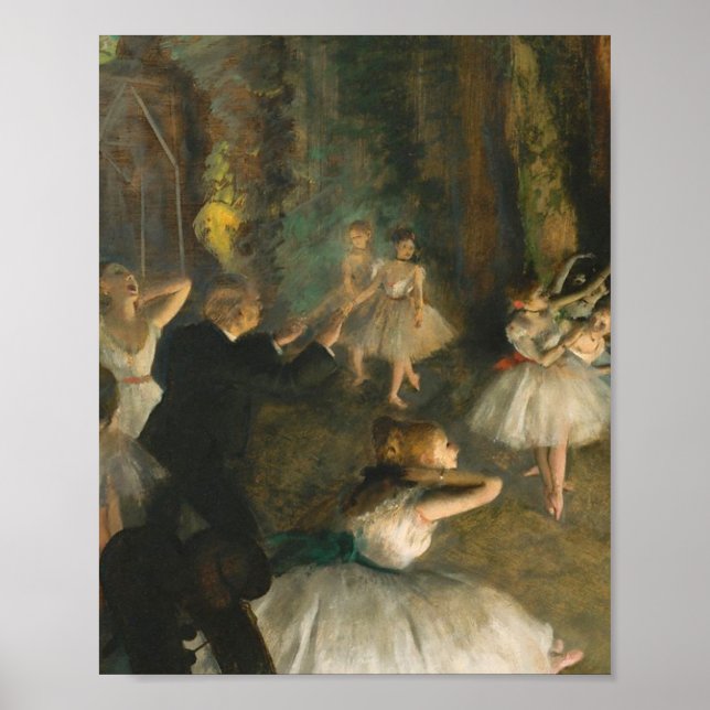 Edgar Degas die Probe des Balletts auf der Bühne Poster (Vorne)