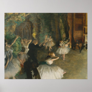 Edgar Degas - Die Probe des Balletts auf der Bühne Poster