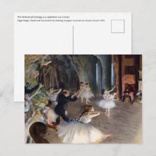 Edgar Degas - Die Probe des Balletts auf der Bühne Postkarte
