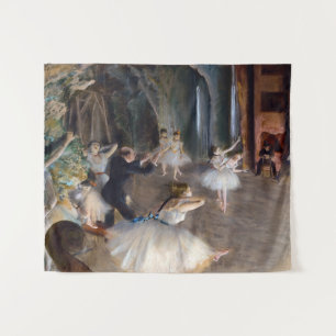 Edgar Degas - Die Probe des Balletts auf der Bühne Wandteppich