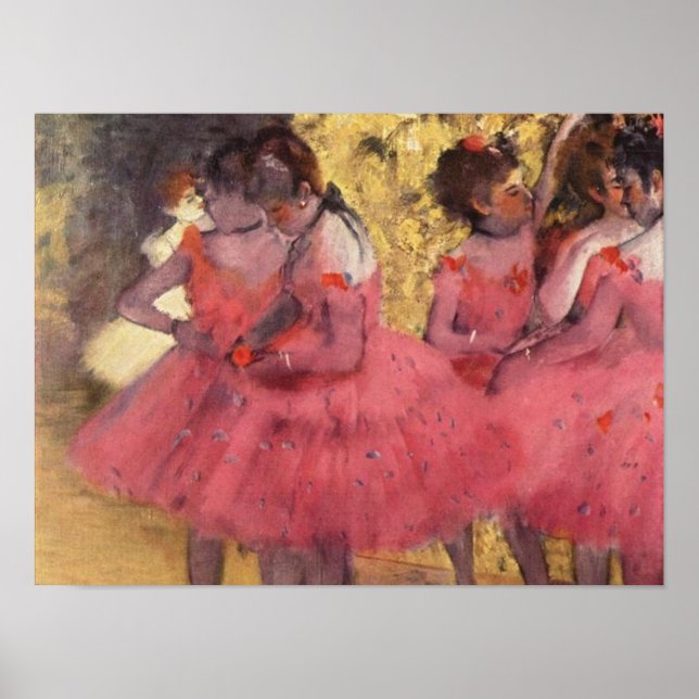 Edgar Degas Die rosa Tänzer Poster (Vorne)