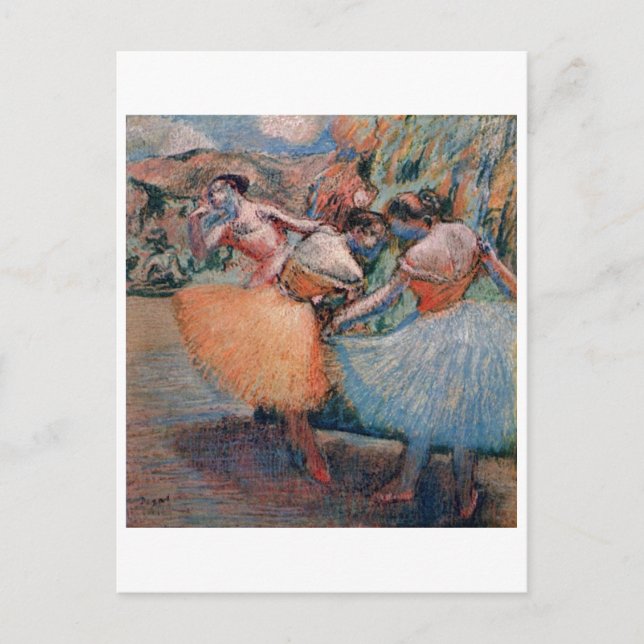 Edgar Degas - Drei Tänzer 1898 Ballett Frauen Tutu Postkarte (Vorderseite)