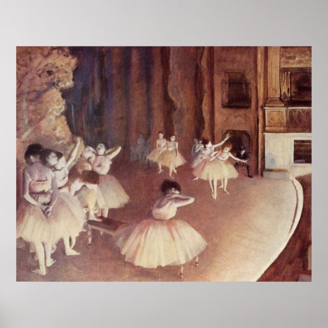 Edgar Degas - Dress Probe Ballett Bühne 1873-74 Poster (Vorne)