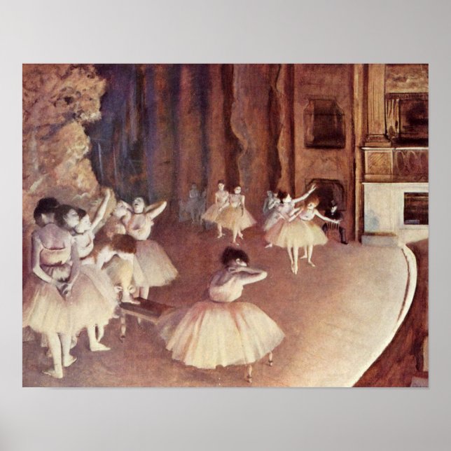 Edgar Degas - Dress Probe der Ballett-Bühne Poster (Vorne)