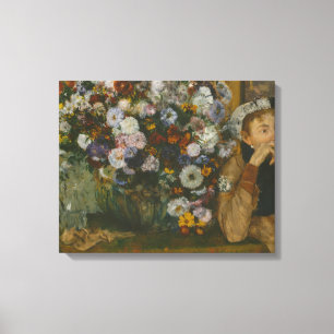 Edgar Degas - Eine Frau sitzt neben einer Vase Leinwanddruck