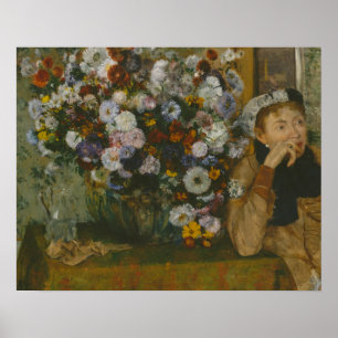 Edgar Degas - Eine Frau sitzt neben einer Vase Poster