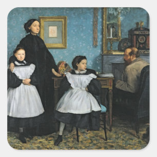 Edgar Degas Familie Bellelli, 1858-67 Quadratischer Aufkleber