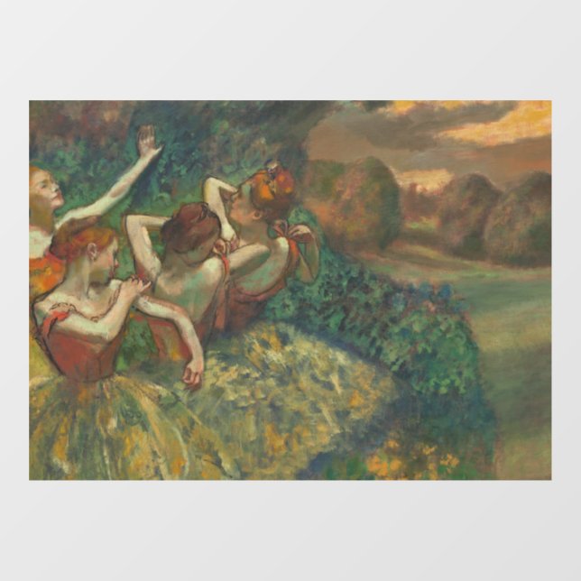 Edgar Degas Four Dancers Impressionist Fensteraufkleber (Blatt)