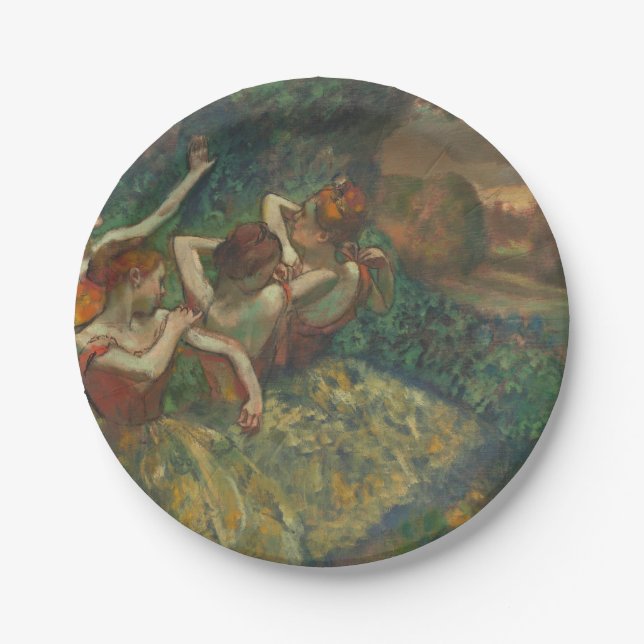 Edgar Degas Four Dancers Impressionist Pappteller (Vorderseite)