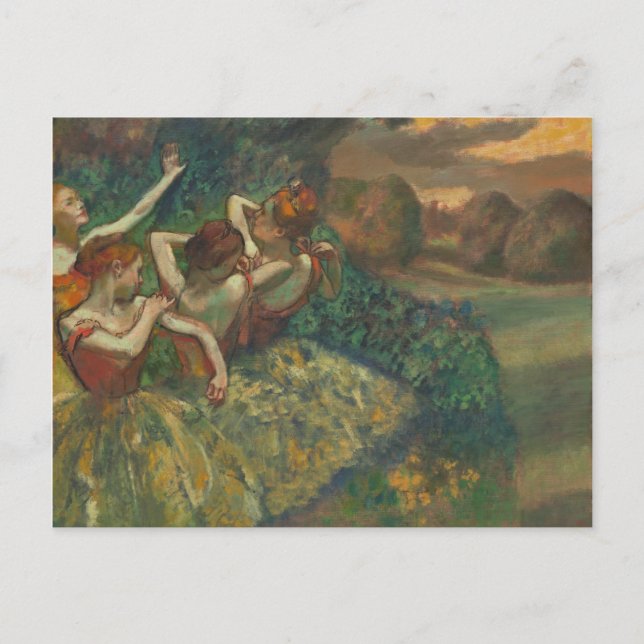 Edgar Degas Four Dancers Impressionist Postkarte (Vorderseite)