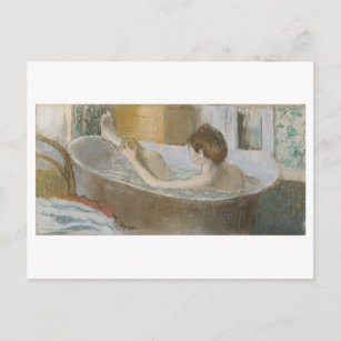Edgar Degas   Frau in ihrem Bad, die ihr Leg schwi Postkarte