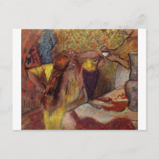 Edgar Degas Frau @ Toilette Brush Hair 1894 Vanity Postkarte