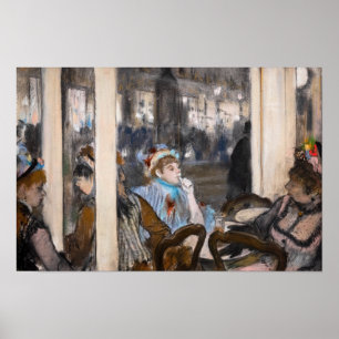 Edgar Degas - Frauen auf einer Café-Terrasse am Ab Poster