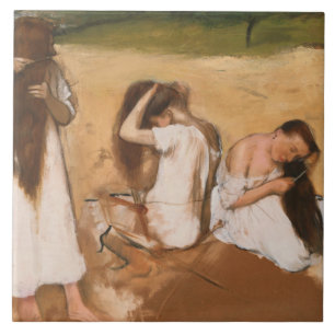 Edgar Degas - Frauen, die ihr Haar spielen Fliese