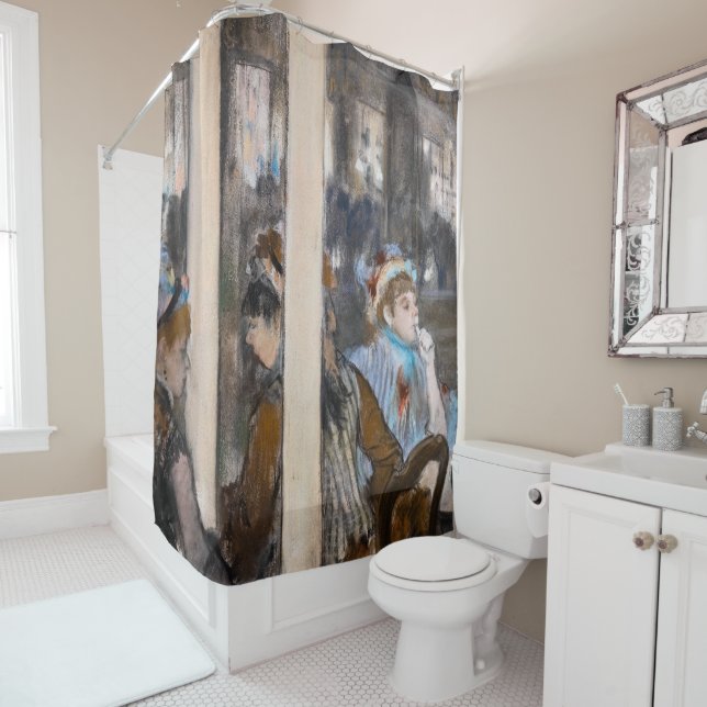 Edgar Degas - Frauen im Café Terrasse im Abend Duschvorhang (Beispiel)