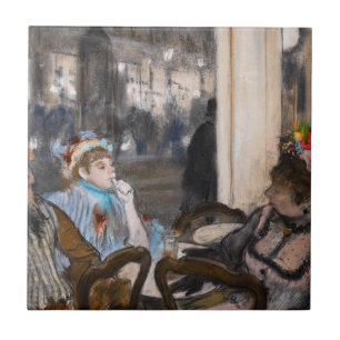 Edgar Degas - Frauen im Café Terrasse im Abend Fliese