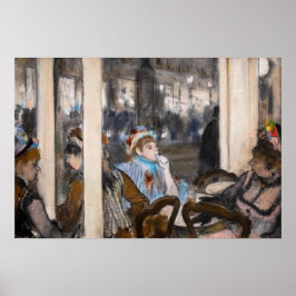 Edgar Degas - Frauen im Café Terrasse im Abend Poster
