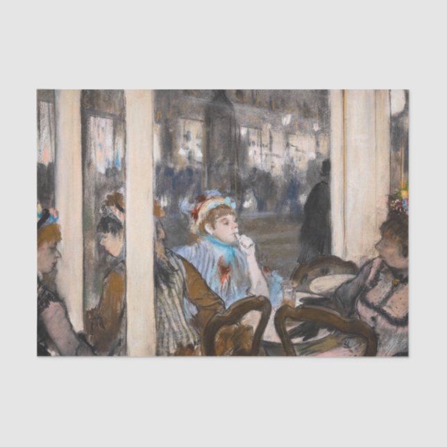 Edgar Degas - Frauen im Café Terrasse im Abend Seidenpapier (Vorderseite)