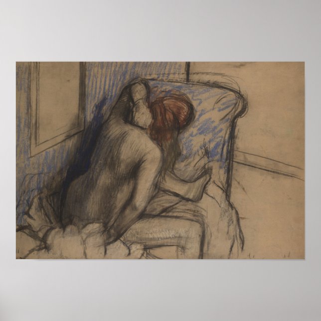 Edgar Degas | Frauen trocken ihr Haar Poster (Vorne)
