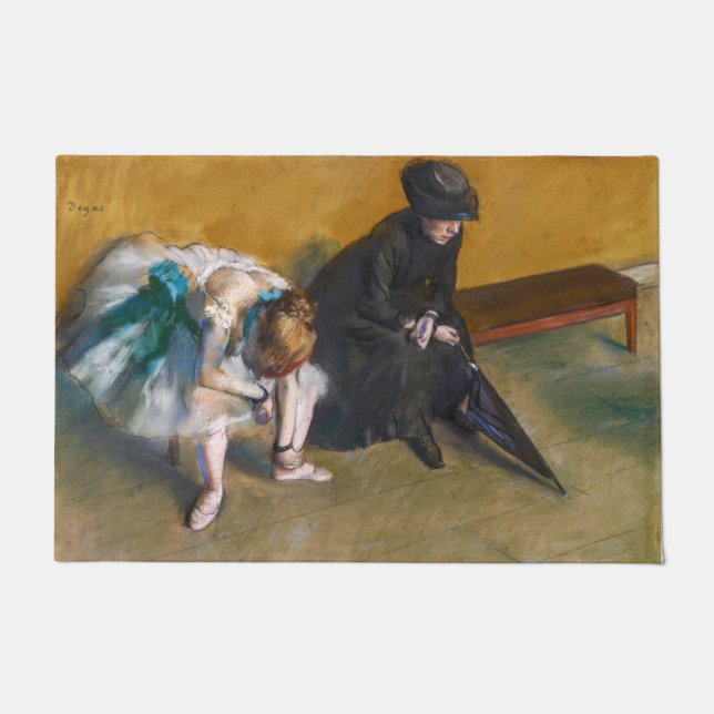 Edgar Degas - Gewartet Fußmatte (Vorderseite)