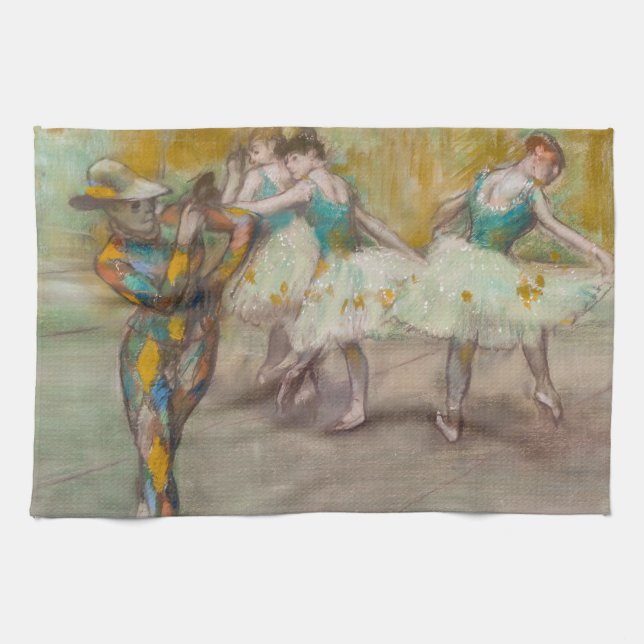 Edgar Degas - Harlequin Dance Geschirrtuch (Horizontal)