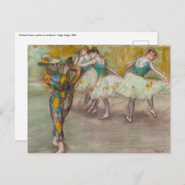 Edgar Degas - Harlequin Dance Postkarte (Vorne/Hinten)