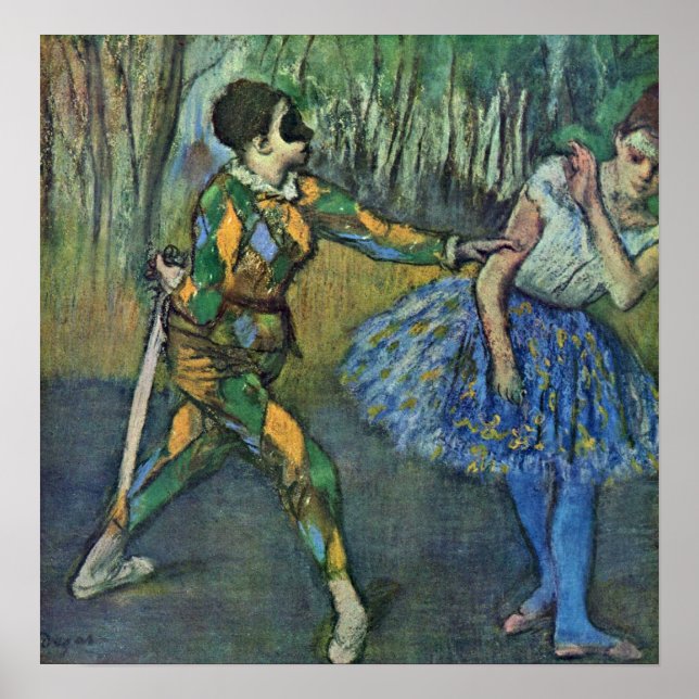 Edgar Degas - Harlequin und Columbine Poster (Vorne)