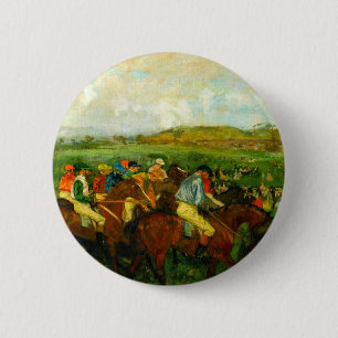 Edgar Degas Horseback Riding Button