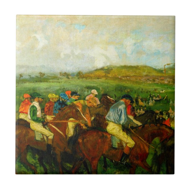 Edgar Degas Horseback Riding Fliese (Vorderseite)