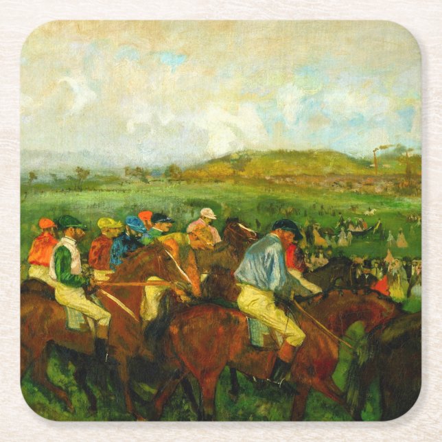 Edgar Degas Horseback Riding Rechteckiger Pappuntersetzer (Vorderseite)