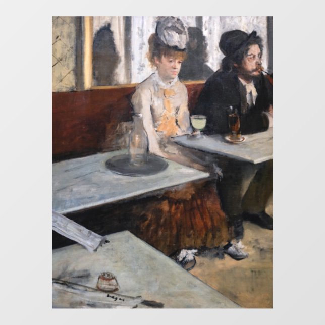 Edgar Degas - Im Café / The Absinthe Fensteraufkleber (Blatt)