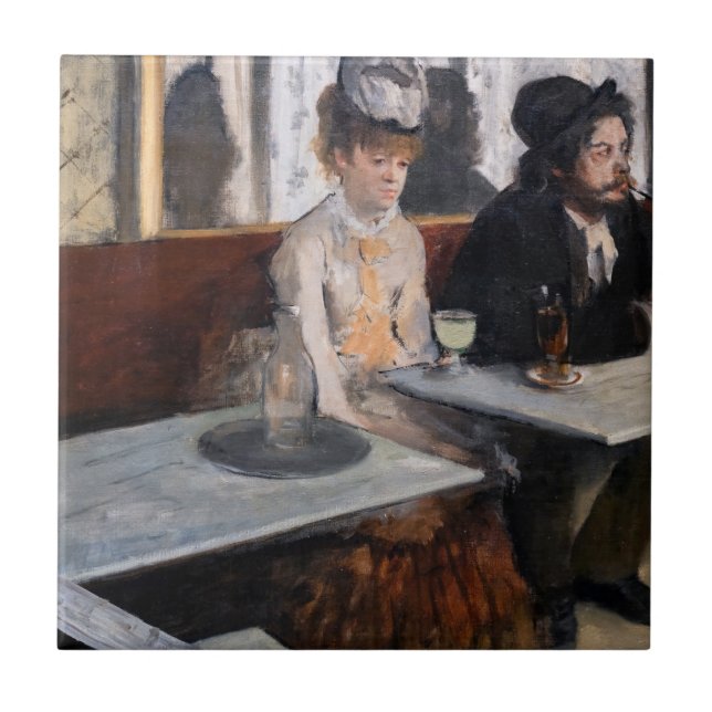 Edgar Degas - Im Café / The Absinthe Fliese (Vorderseite)