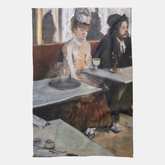Edgar Degas - Im Café / The Absinthe Geschirrtuch (Vertikal)