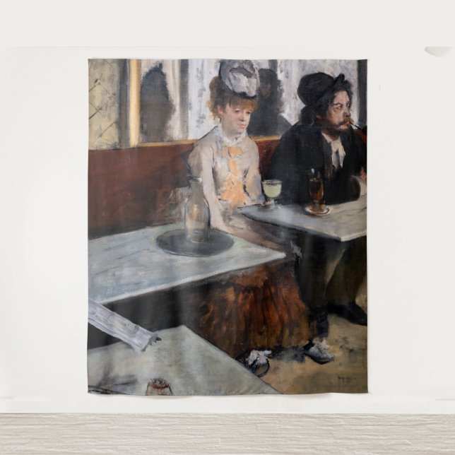 Edgar Degas - Im Café / The Absinthe Wandteppich (Vorderseite)