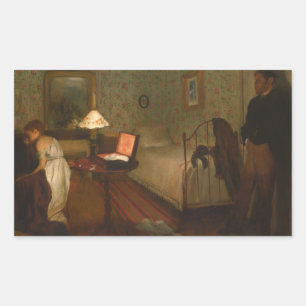 Edgar Degas - Innern Rechteckiger Aufkleber