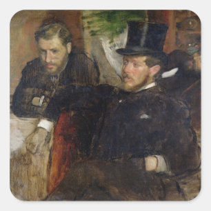 Edgar Degas Jeantaud, Linet und Laine, 1871 Quadratischer Aufkleber