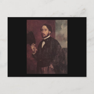 Edgar Degas Lifting His Hat Self Portrait Postkarte