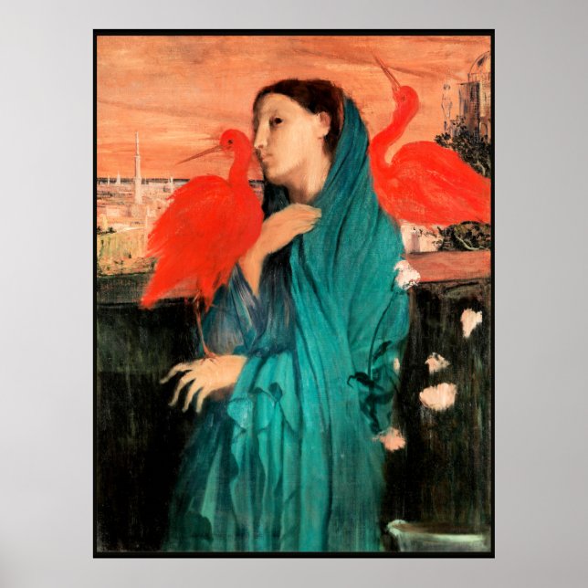Edgar Degas Malerei, Junge Frau mit Ibis Poster (Vorne)