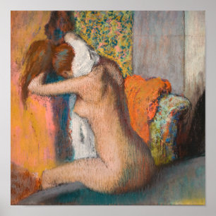 Edgar Degas - Nach dem Bad, Frau trocknet sich den Poster