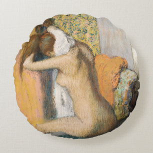 Edgar Degas nach dem Bad, Frauen-trocknender Rundes Kissen