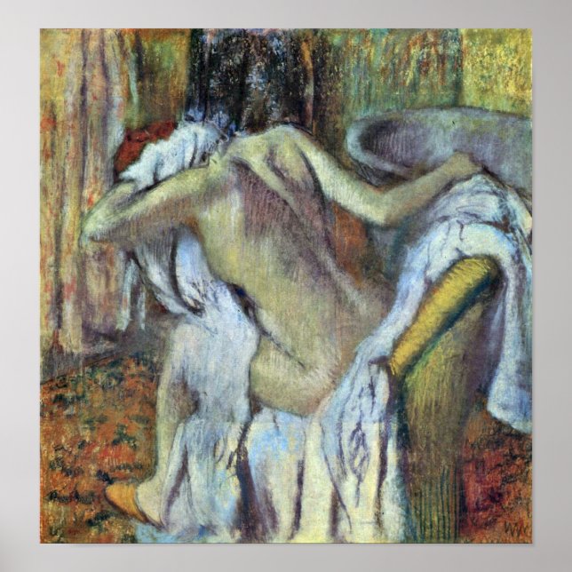Edgar Degas - Nach dem Bad zur Trocknung der Ehefr Poster (Vorne)