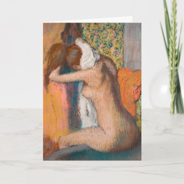 Edgar Degas - Nach dem Tod wischt die Frau Neck ab Karte (Vorderseite)