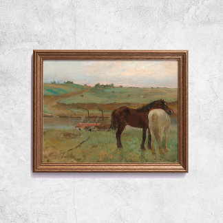 Edgar Degas Pferde in einer Wiese Poster