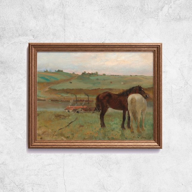 Edgar Degas Pferde in einer Wiese Poster (Edgar Degas Horses In A Meadow Old Famous Art Poster
)