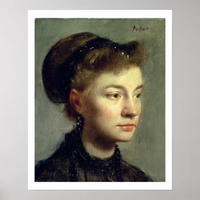 Edgar Degas | Portrait einer jungen Frau, 1867 Poster (Vorne)