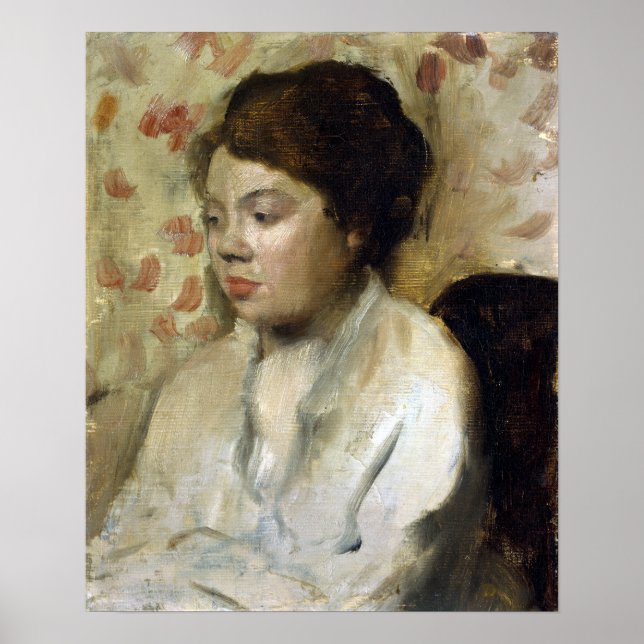 Edgar Degas Portrait einer jungen Frau Poster (Vorne)