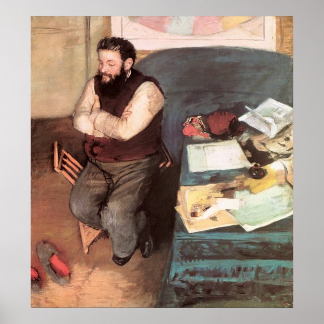 Edgar Degas Portrait von Diego Martelli Poster (Vorne)