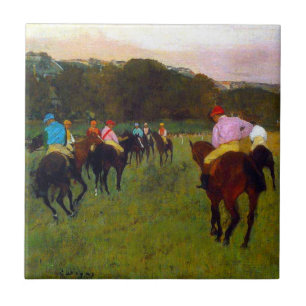 Edgar Degas Race Pferde in Longchamp Fliese