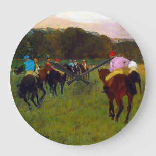 Edgar Degas Race Pferde in Longchamp Große Wanduhr